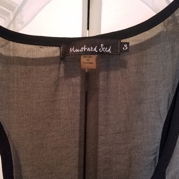 Mustard Seed ~ Sheer Lace Black Tank - Picture 4 of 4